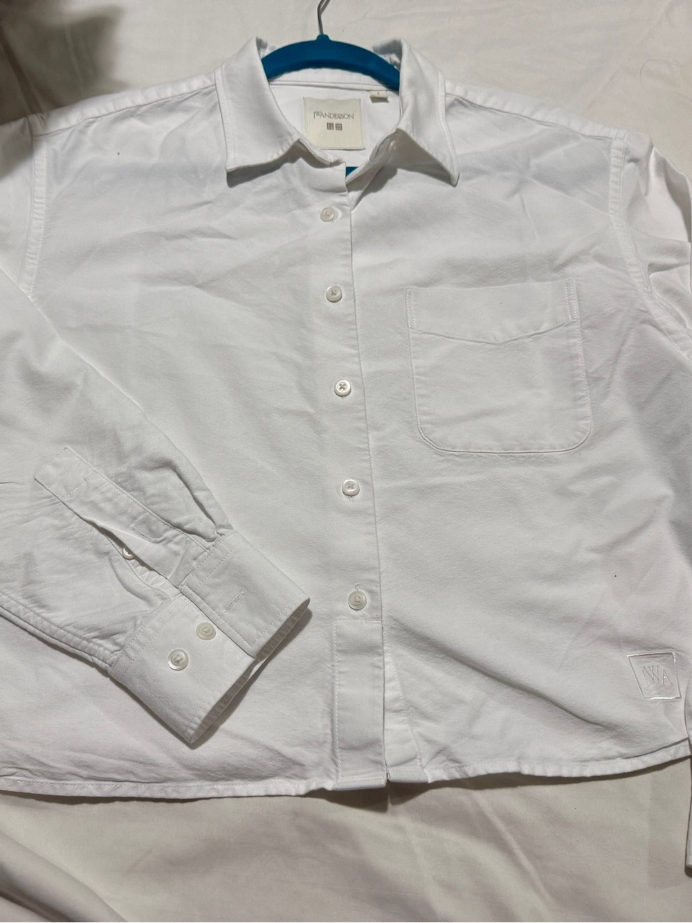 JW ANDERSON Women's White Button-Down Shirt with Chest Pocket